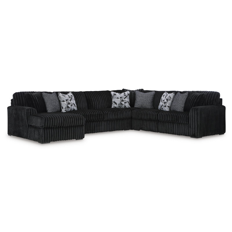 Hokku Designs Midnight-Madness 4-Piece Sectional with Chaise | Wayfair